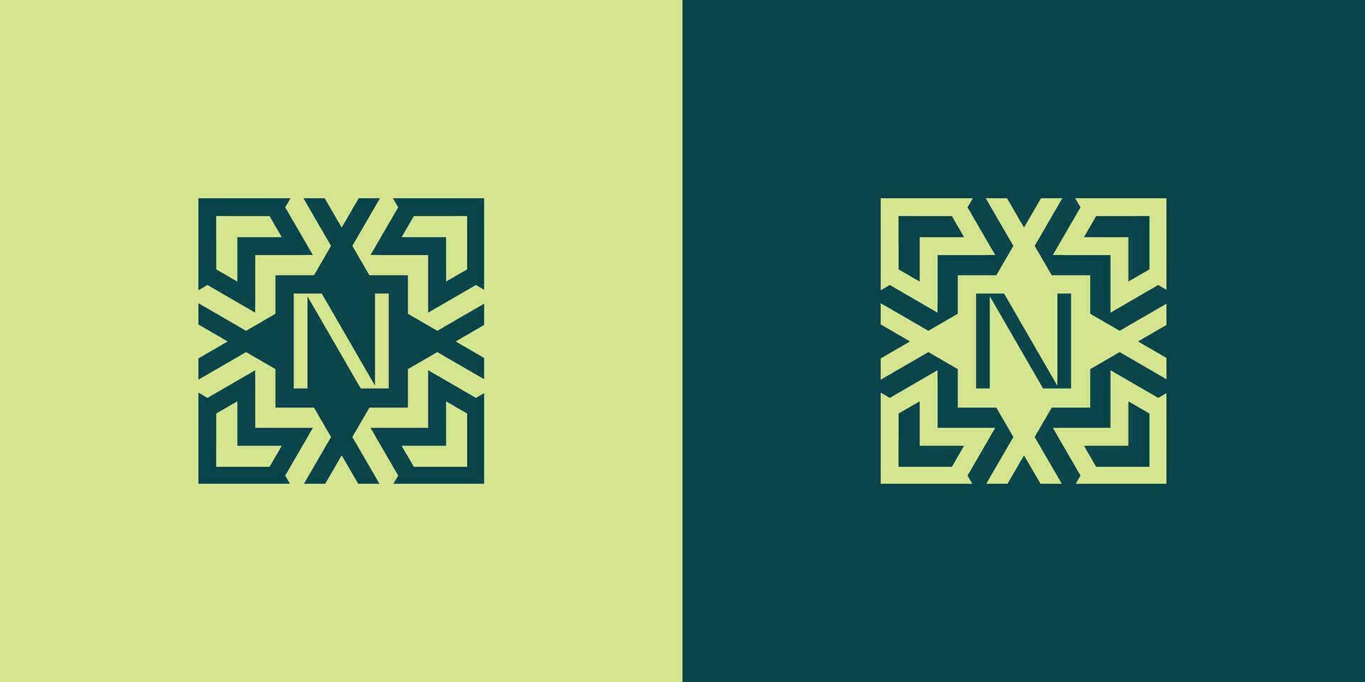 Initial letter N square abstract pattern logo vector
