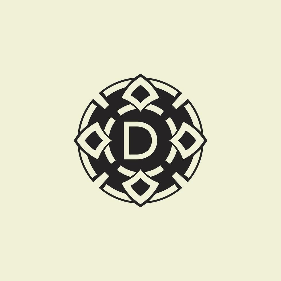 Initial letter D ornamental circle Uniting Artistic Flair with Modern Simplicity vector