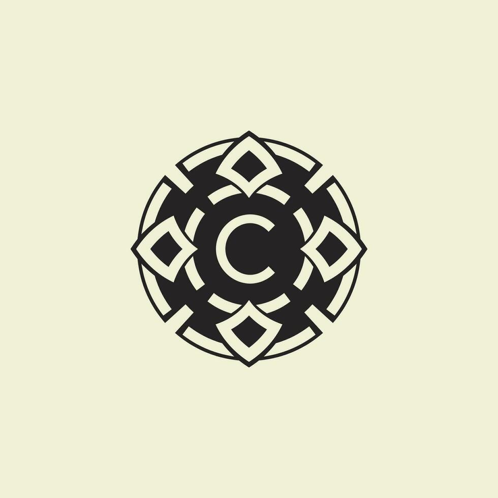 Initial letter C ornamental circle Uniting Artistic Flair with Modern Simplicity vector