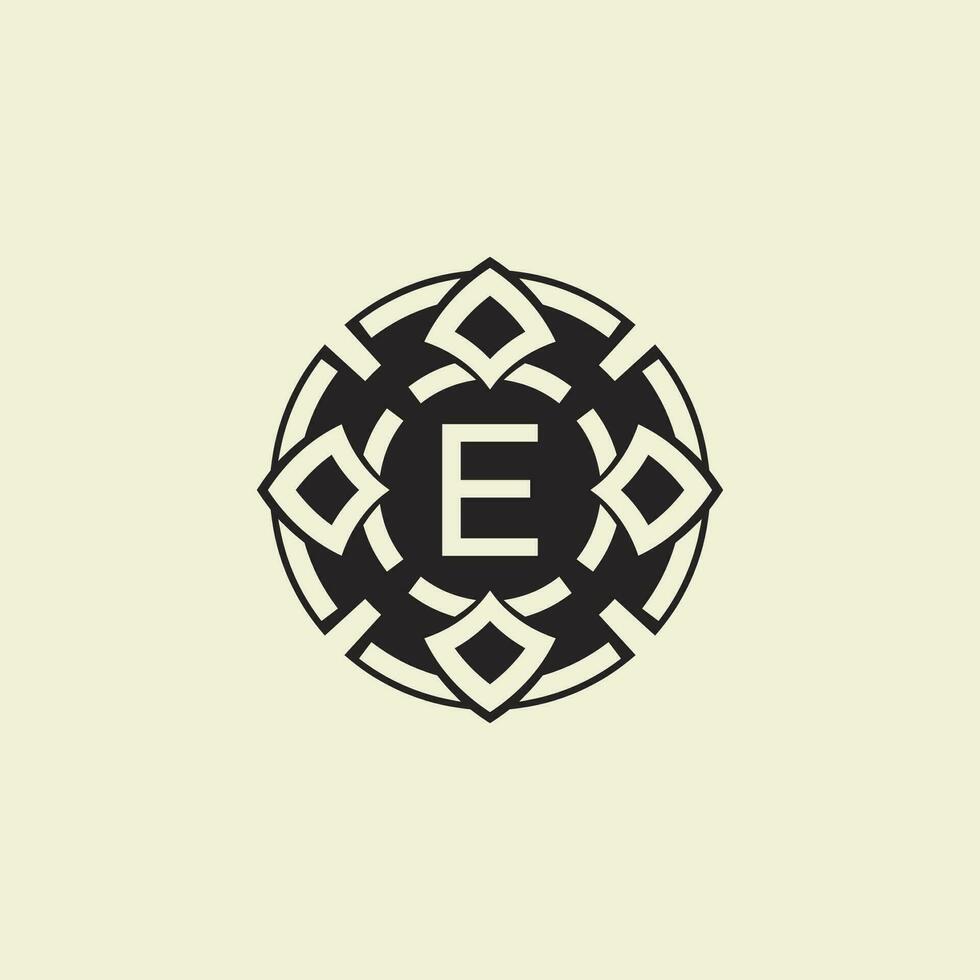 Initial letter E ornamental circle Uniting Artistic Flair with Modern Simplicity vector