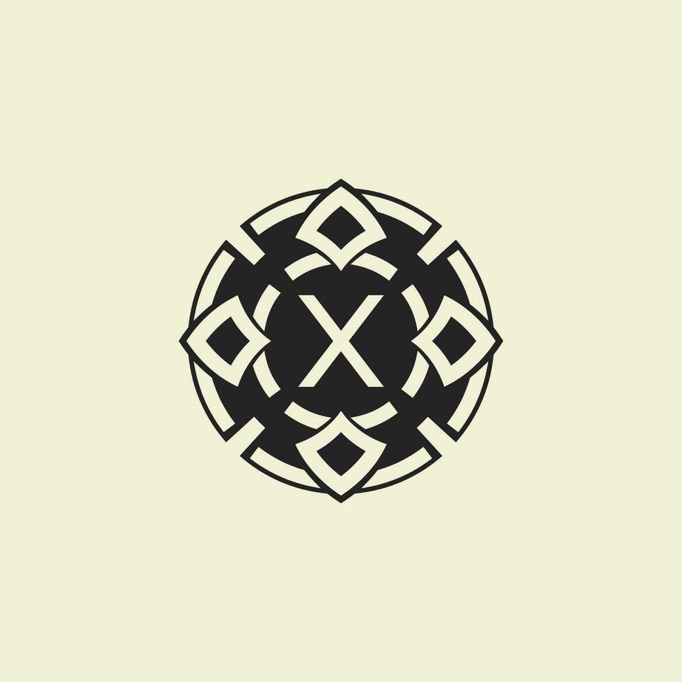 Initial letter X ornamental circle Uniting Artistic Flair with Modern Simplicity vector