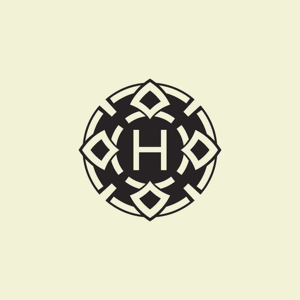 Initial letter H ornamental circle Uniting Artistic Flair with Modern Simplicity vector