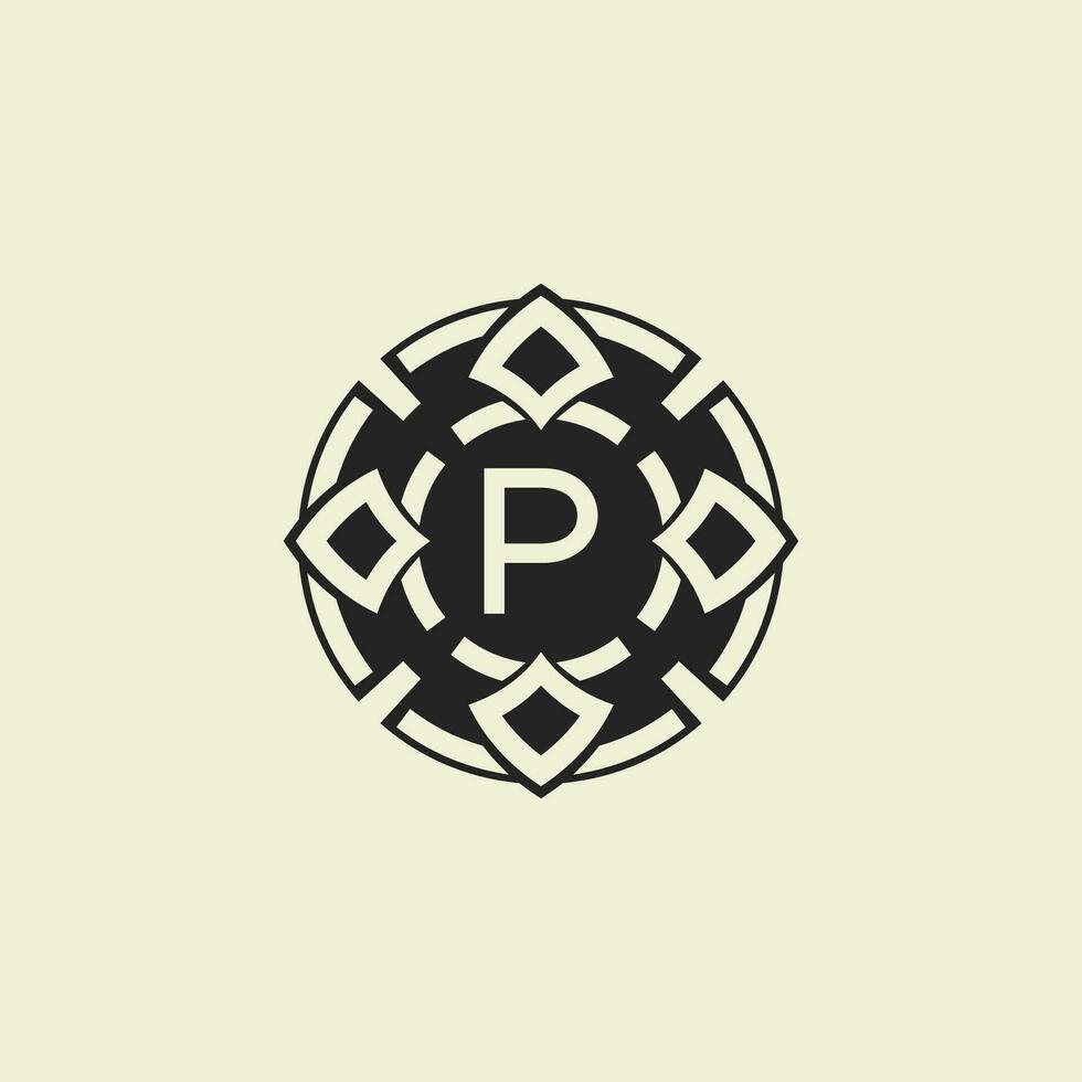 Initial letter P ornamental circle Uniting Artistic Flair with Modern Simplicity vector