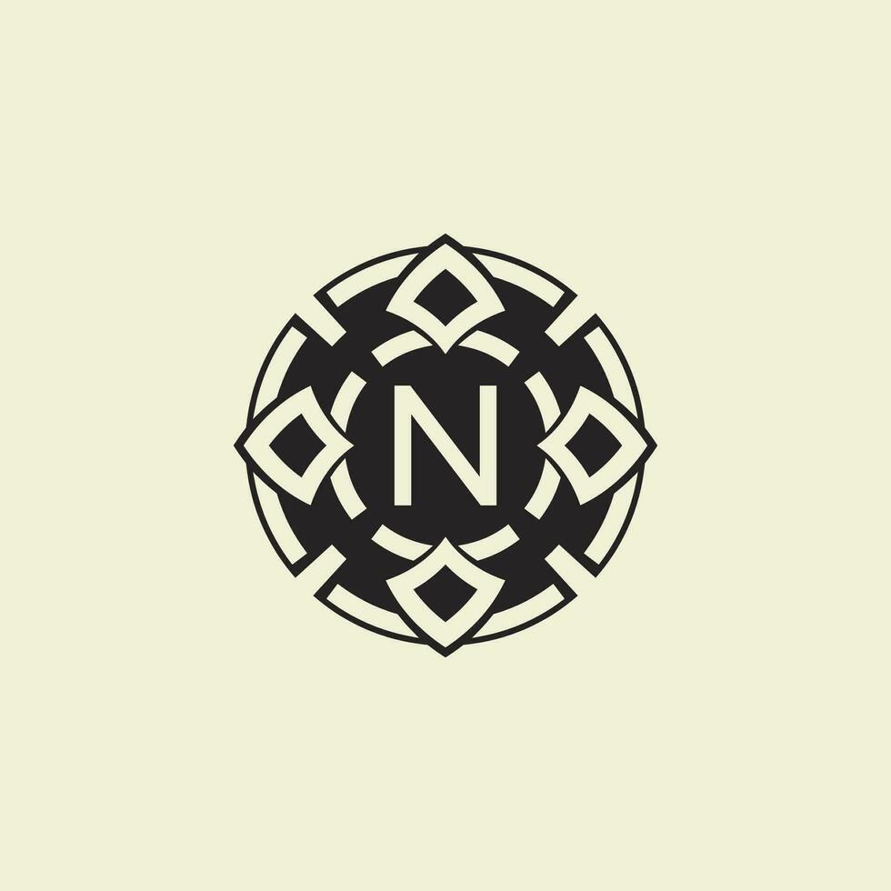 Initial letter N ornamental circle Uniting Artistic Flair with Modern Simplicity vector