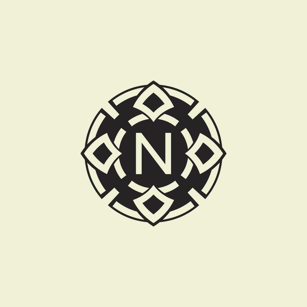 Initial letter N ornamental circle Uniting Artistic Flair with Modern Simplicity vector