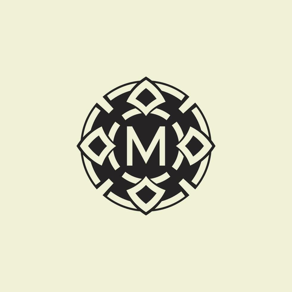 Initial letter M ornamental circle Uniting Artistic Flair with Modern Simplicity vector