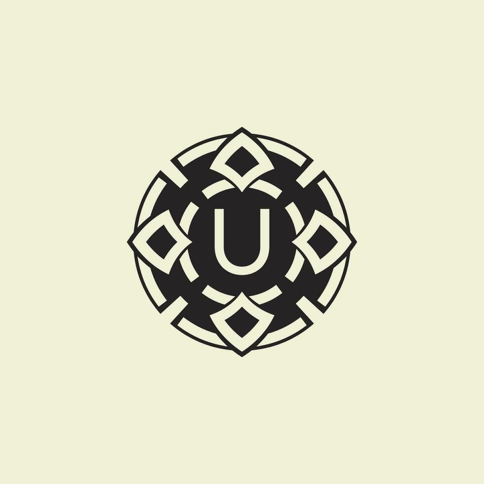 Initial letter U ornamental circle Uniting Artistic Flair with Modern Simplicity vector
