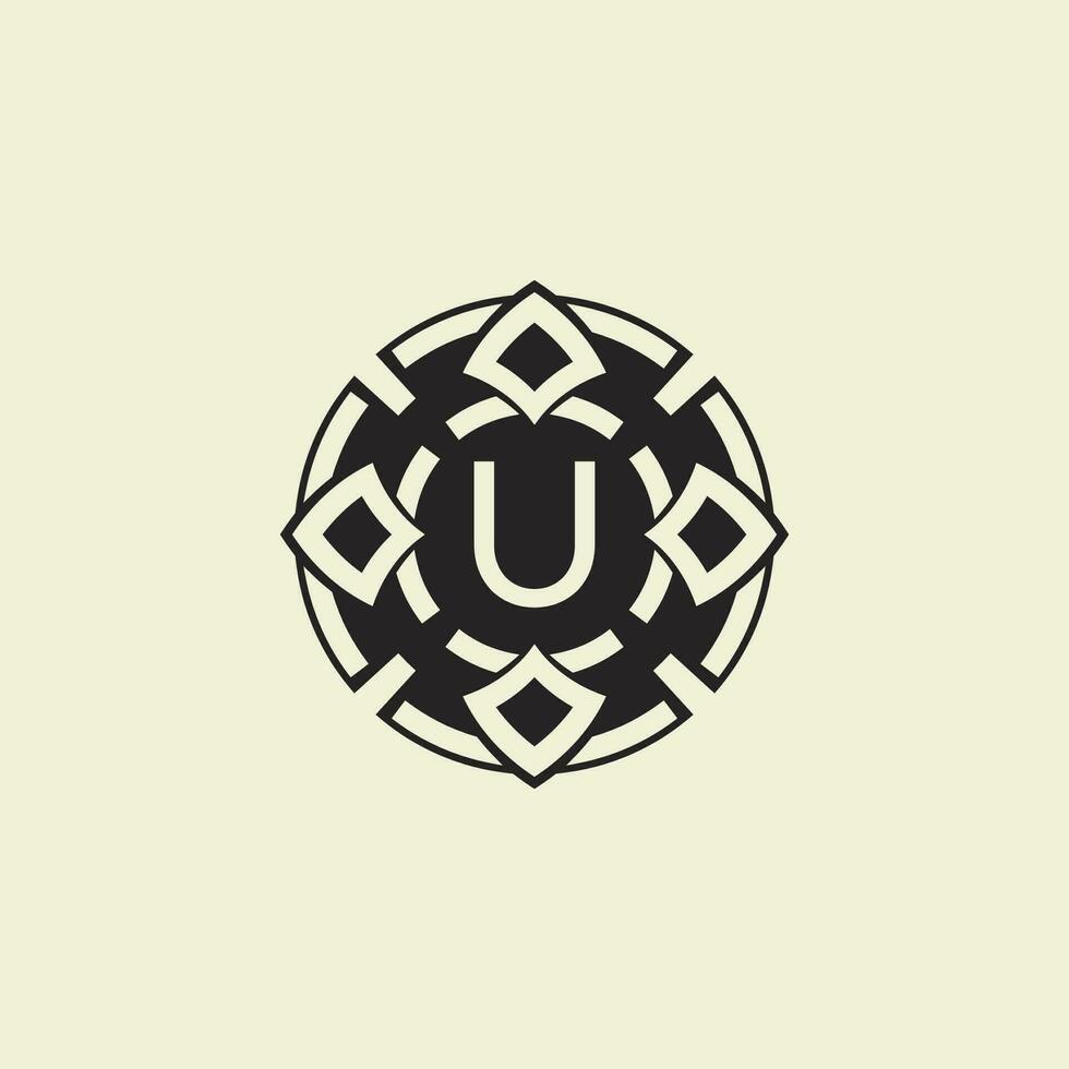 Initial letter U ornamental circle Uniting Artistic Flair with Modern Simplicity vector