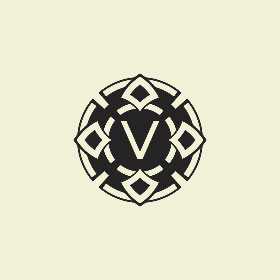 Initial letter V ornamental circle Uniting Artistic Flair with Modern Simplicity vector