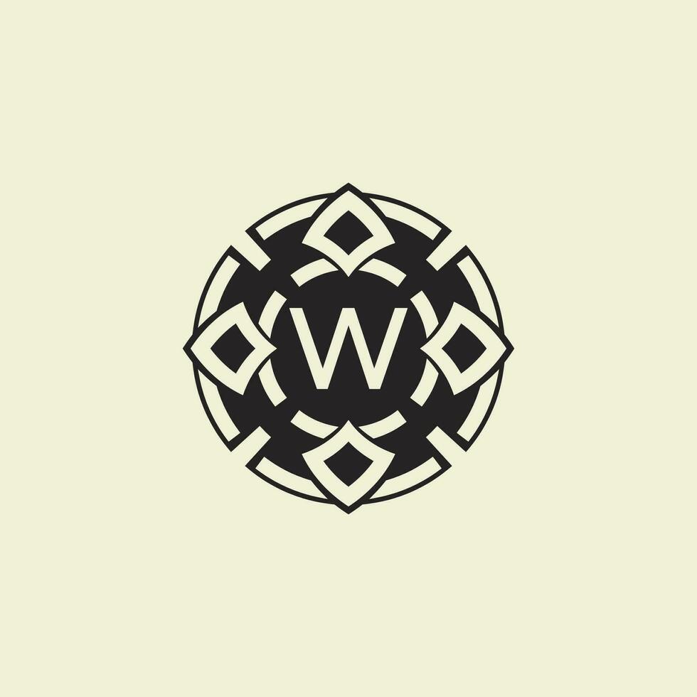 Initial letter W ornamental circle Uniting Artistic Flair with Modern Simplicity vector