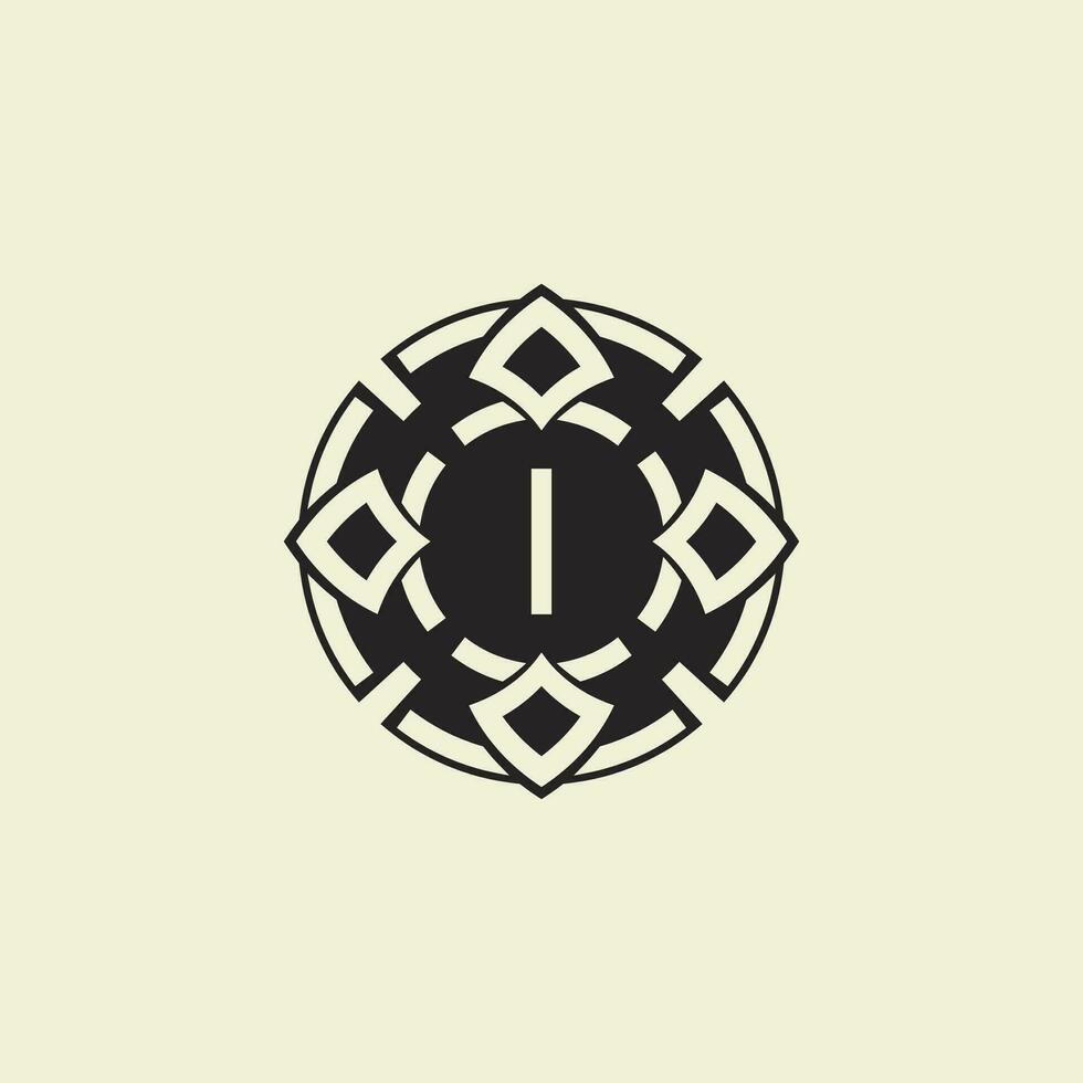 Initial letter I ornamental circle Uniting Artistic Flair with Modern Simplicity vector