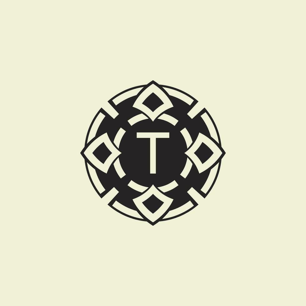 Initial letter T ornamental circle Uniting Artistic Flair with Modern Simplicity vector
