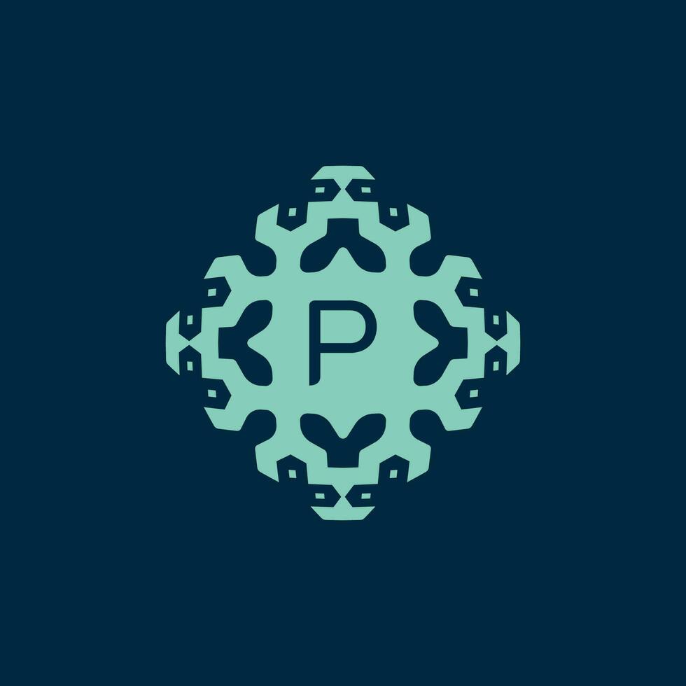 Initial letter P Logo. A Dynamic Emblem of Science, Health, and Innovation vector