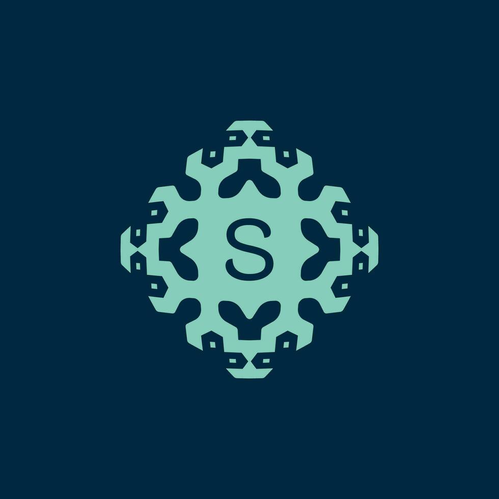 Initial letter S Logo. A Dynamic Emblem of Science, Health, and Innovation vector