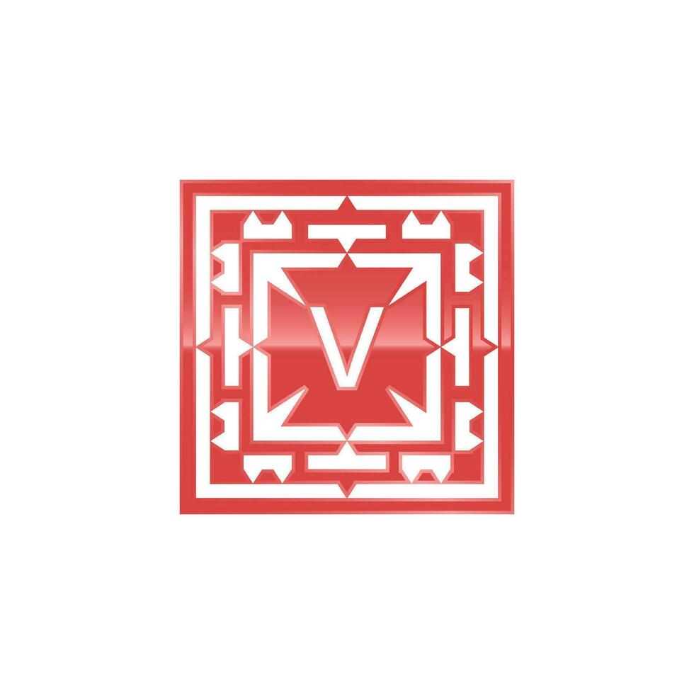 inicial letra v logo, elegante cuadrado emblema modelo. vector