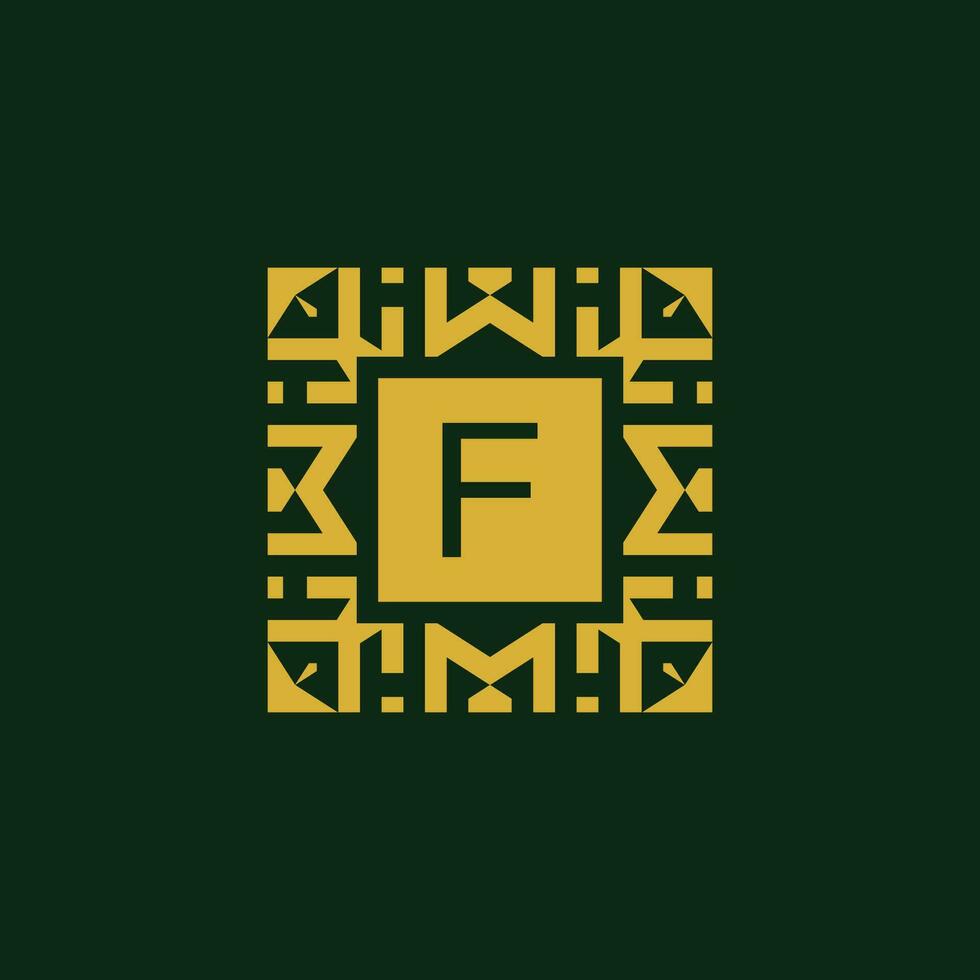 Initial letter F modern star tech pattern logo vector