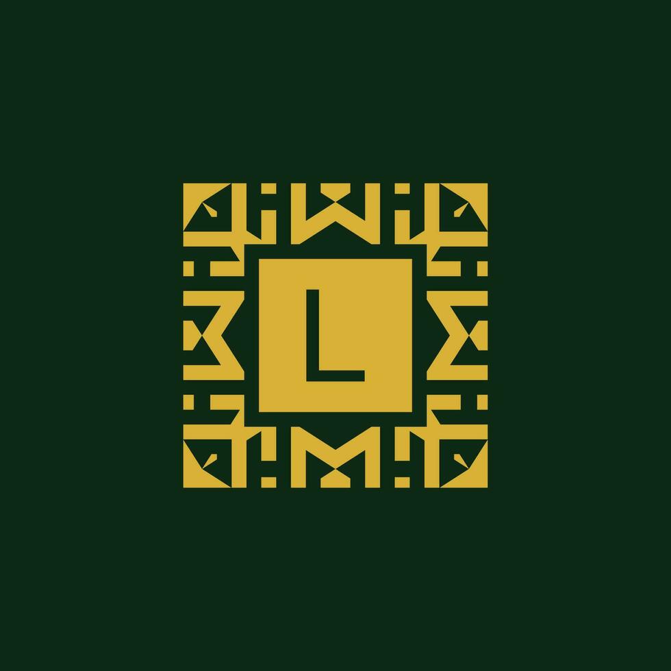 Initial letter L modern star tech pattern logo vector