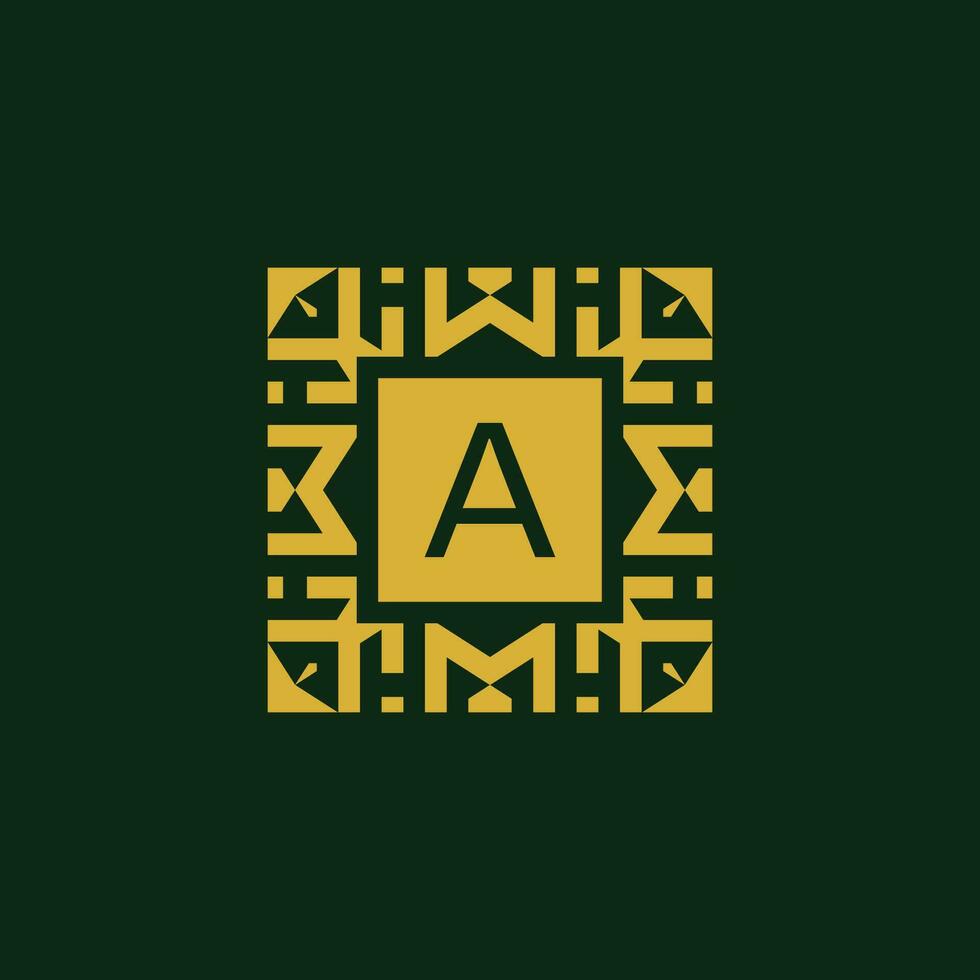 Initial letter A modern star tech pattern logo vector