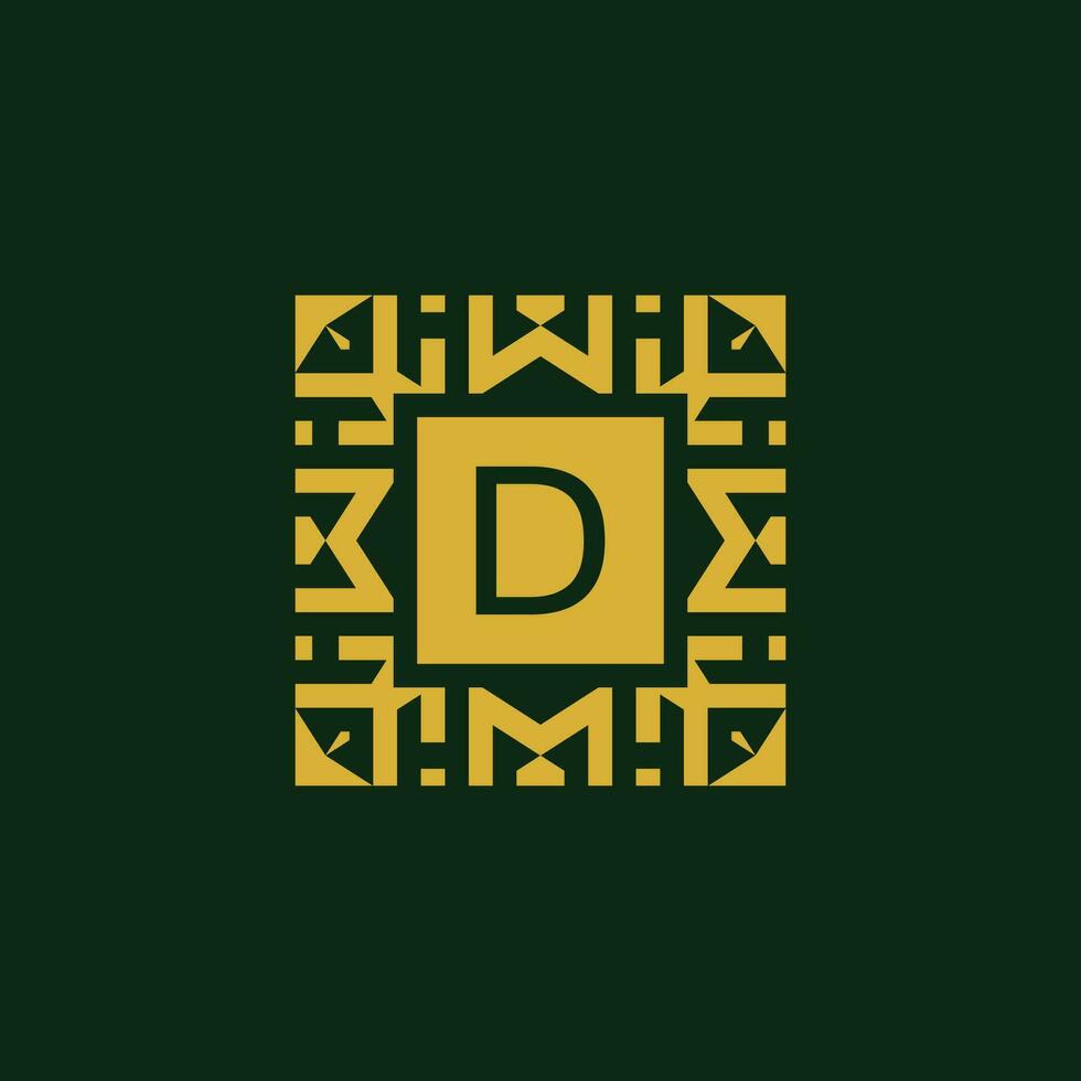 Initial letter D modern star tech pattern logo vector