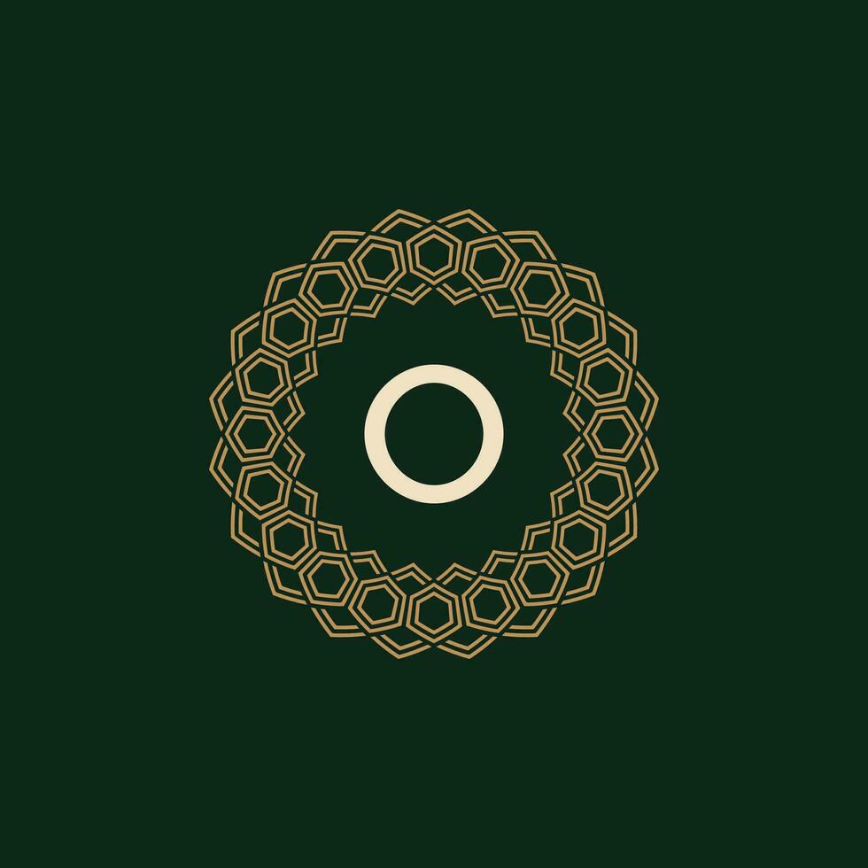 initial letter O ornamental elegant frame lines logo vector