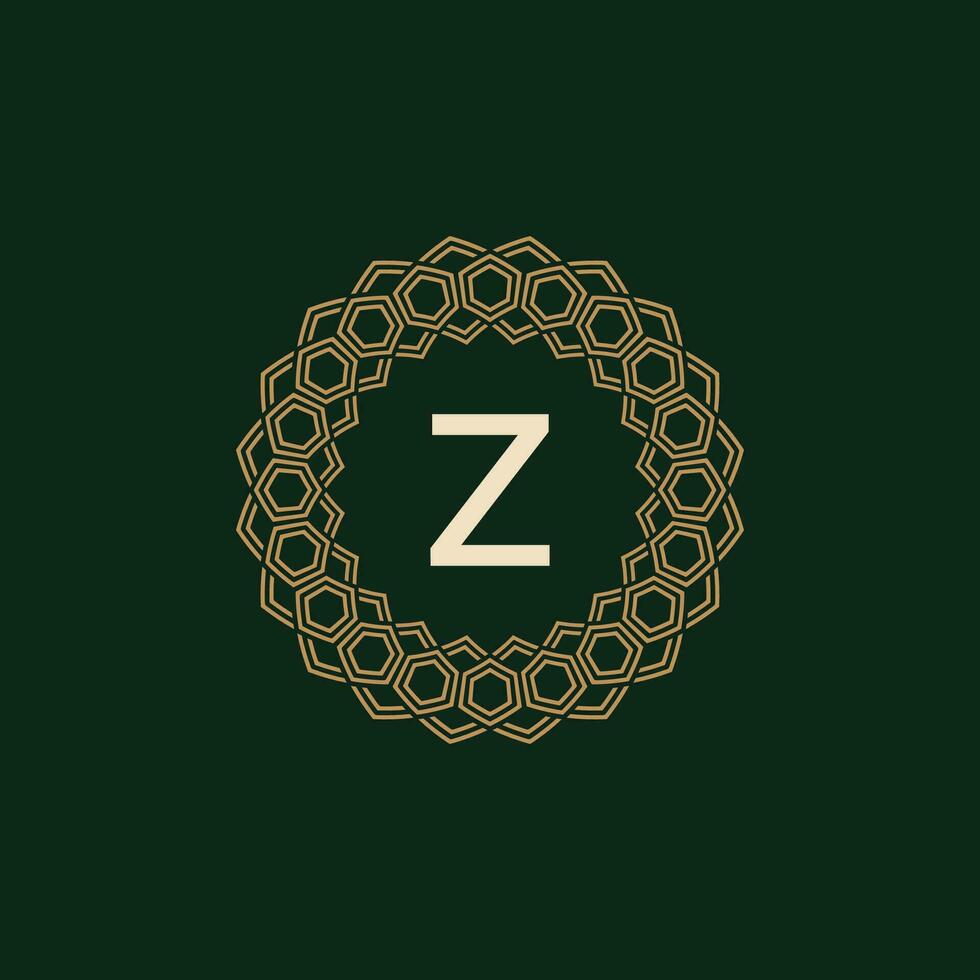 initial letter Z ornamental elegant frame lines logo vector
