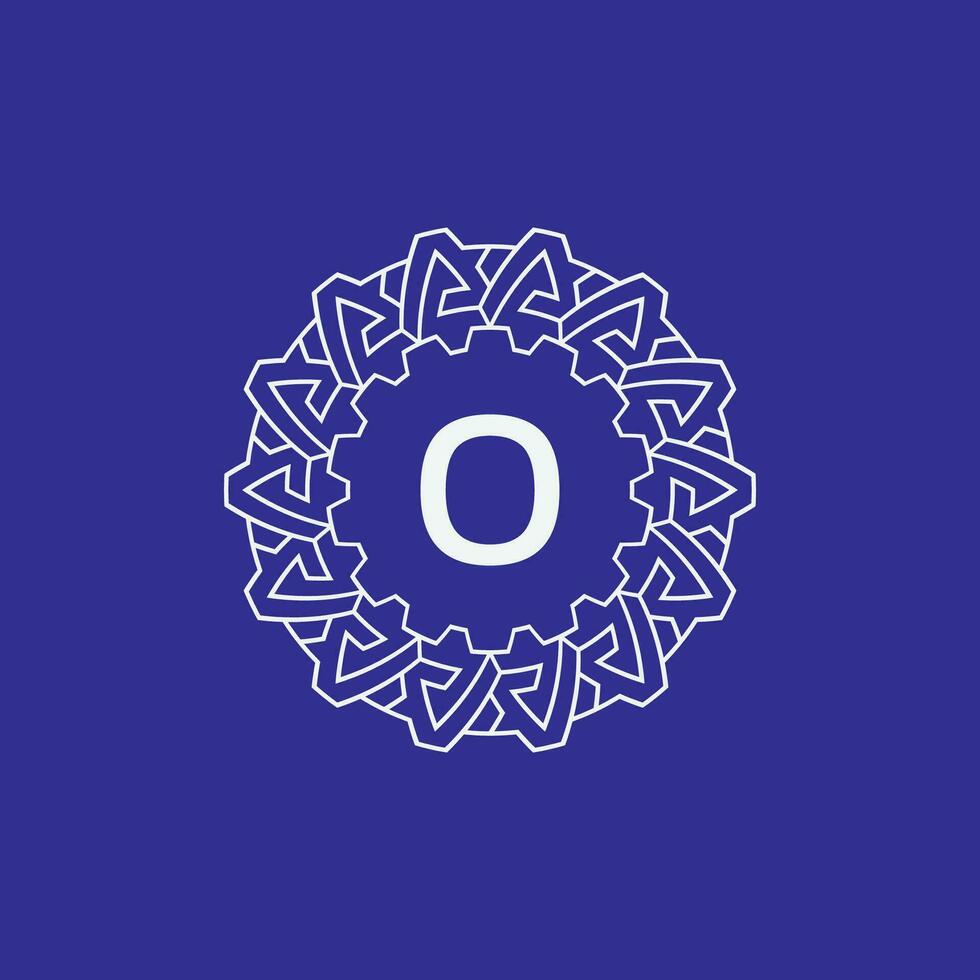 initial letter O modern circle frame ornament lines unique pattern logo vector