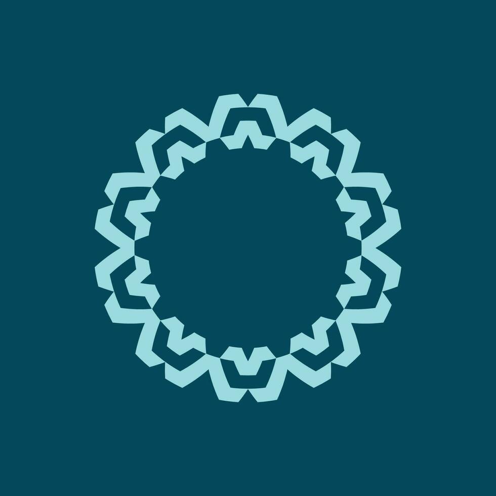 modern elegant aqua blue circle pattern frame vector