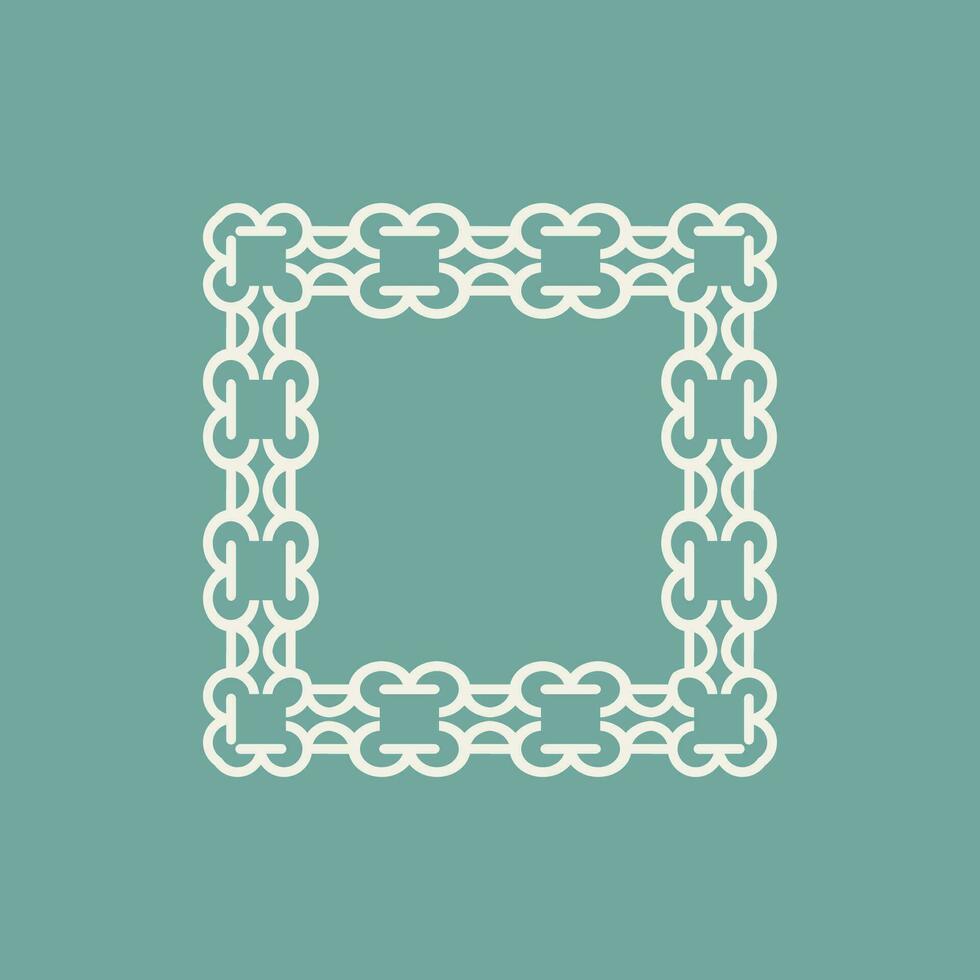 abstract elegant green square pattern frame vector