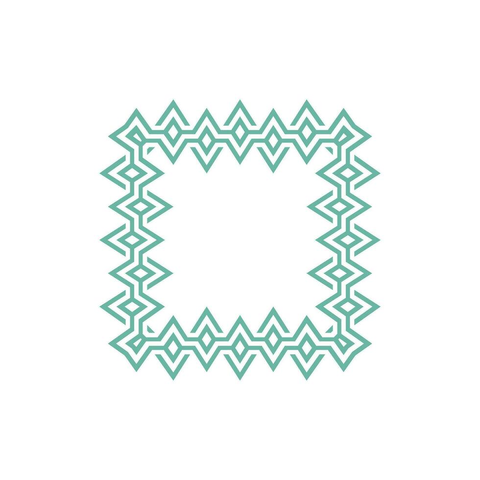 abstract bold green sharp square pattern frame vector