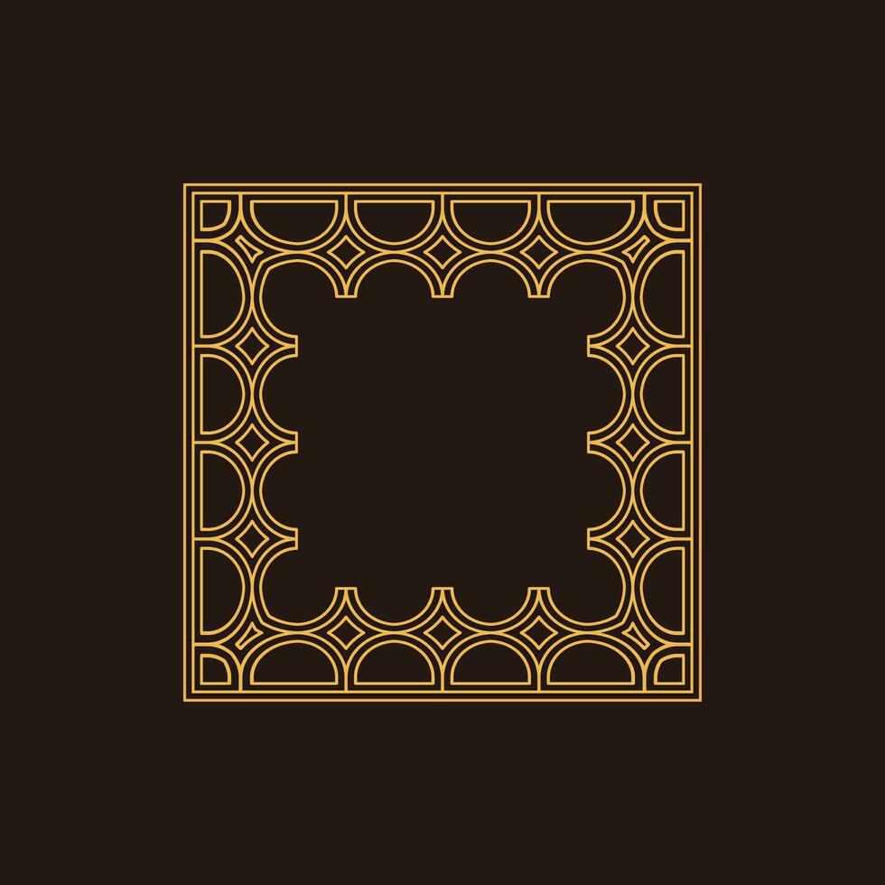 luxury elegant brown square pattern frame vector