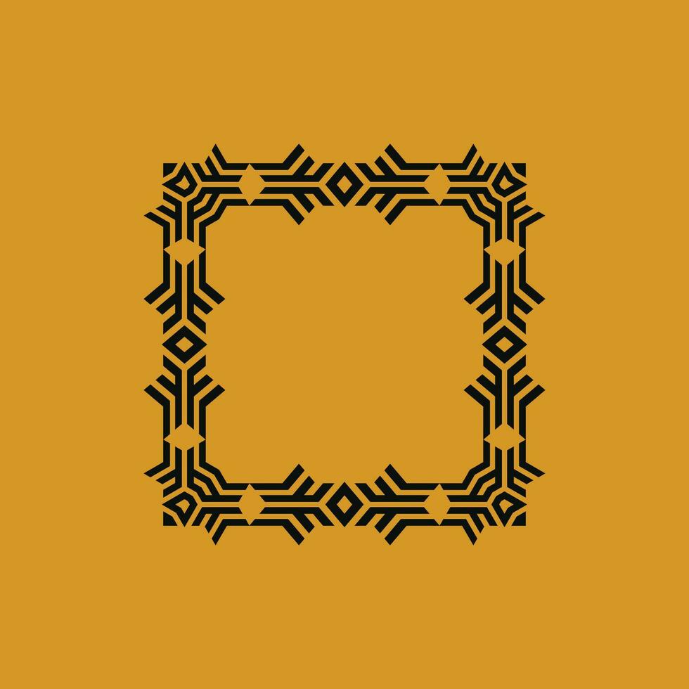 abstract elegant brown square unique pattern frame vector