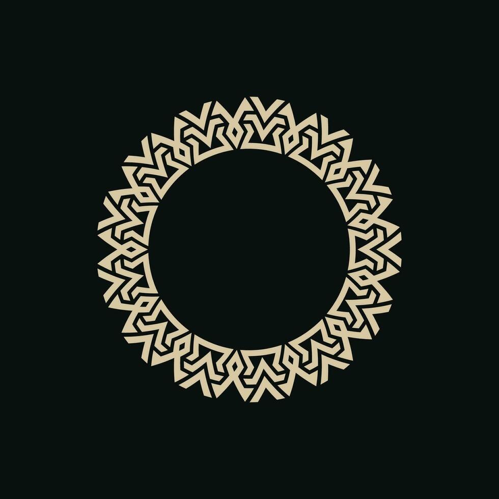 abstract elegant black gold circle pattern frame vector