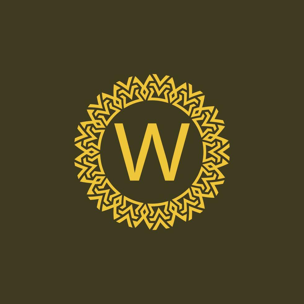 moderno emblema inicial letra w ornamental tribu modelo circular logo vector