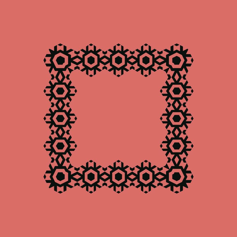 abstract art decorative square ornamental pattern frame vector