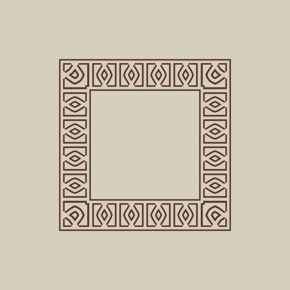 abstract art decorative square ornamental pattern frame vector
