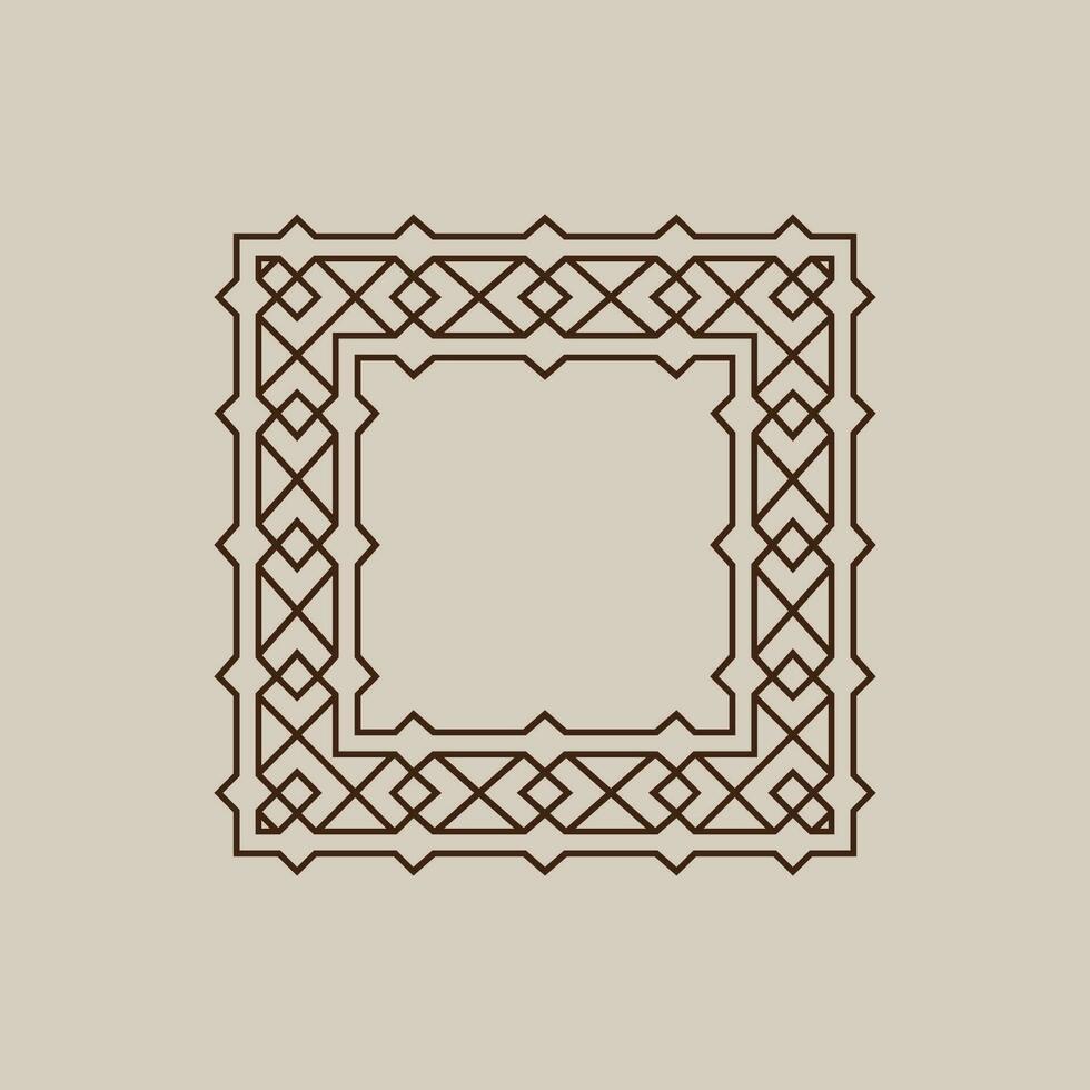 abstract art decorative square ornamental pattern frame vector