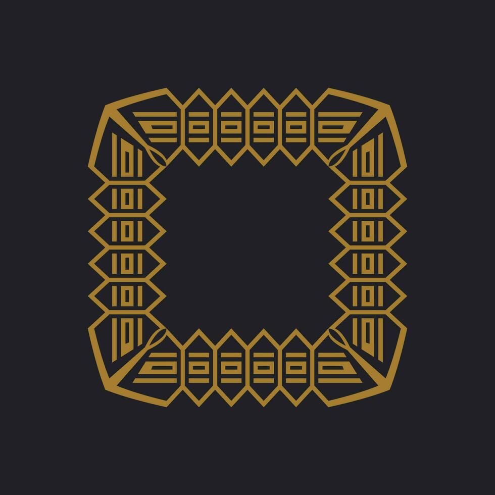 abstract art decorative square ornamental pattern frame vector