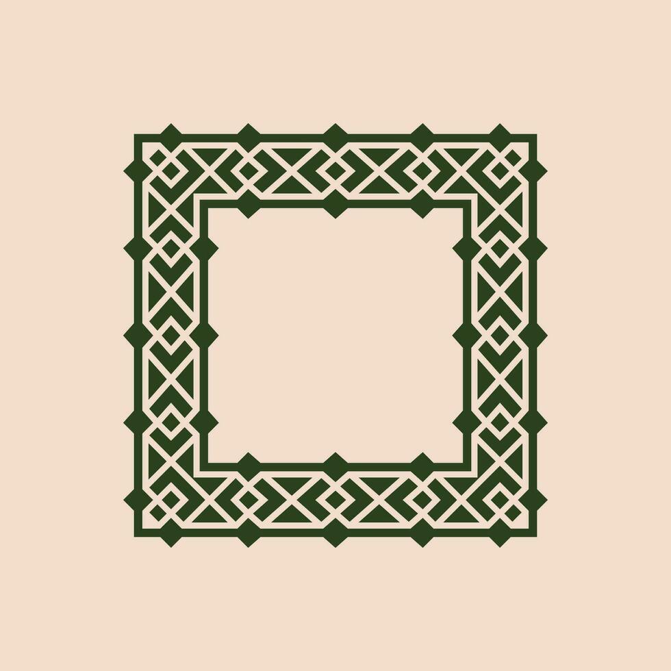 abstract art decorative square ornamental pattern frame vector
