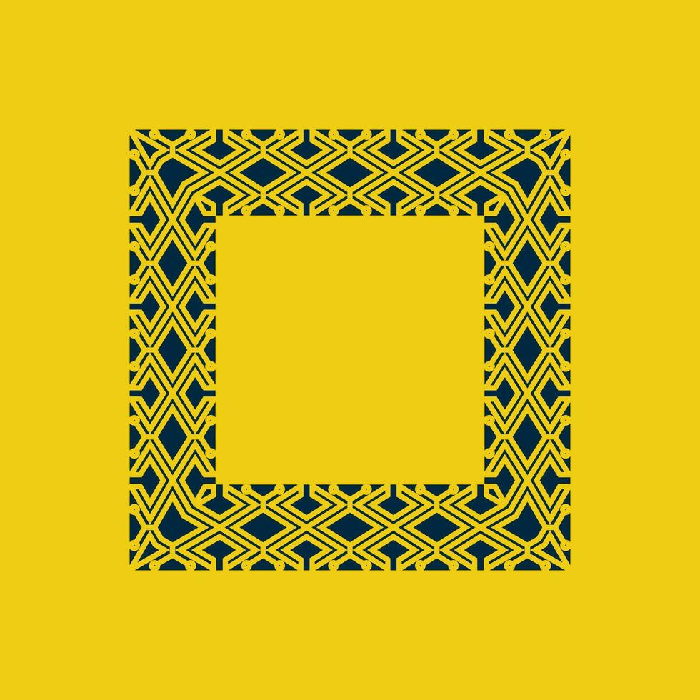 abstract art decorative square ornamental pattern frame vector