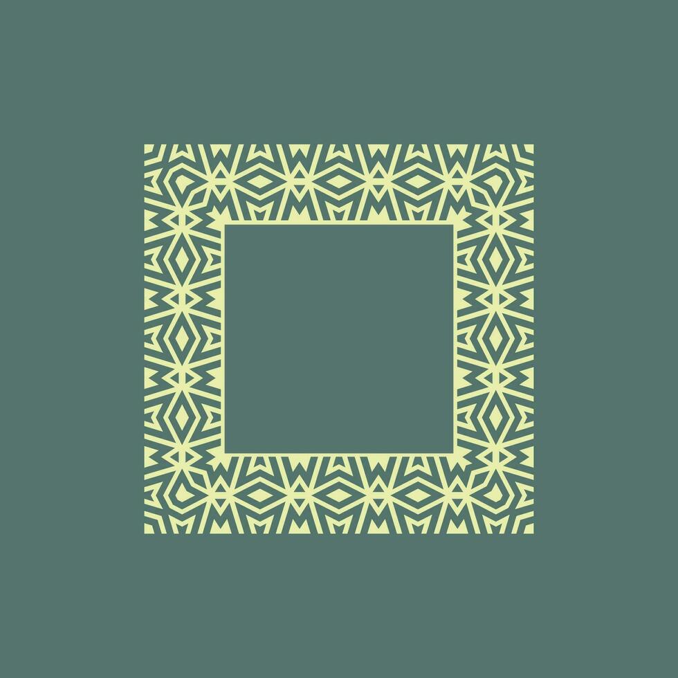 abstract art decorative square ornamental pattern frame vector