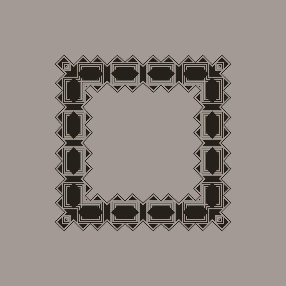 abstract art decorative square ornamental pattern frame vector
