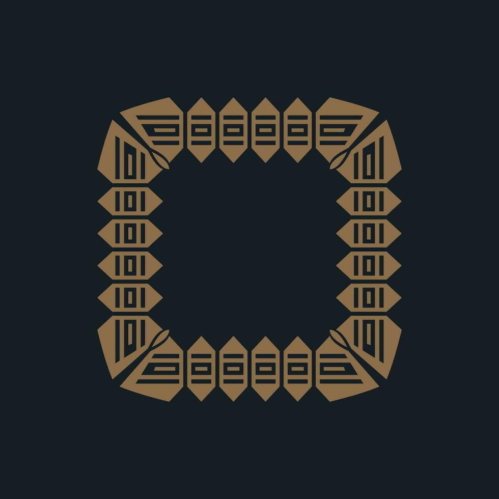 abstract art decorative square ornamental pattern frame vector
