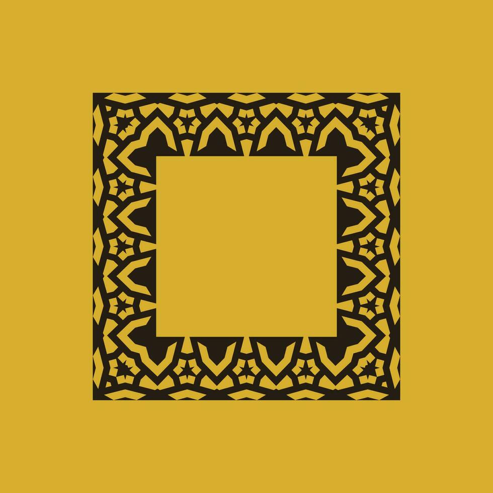 abstract art decorative square ornamental pattern frame vector