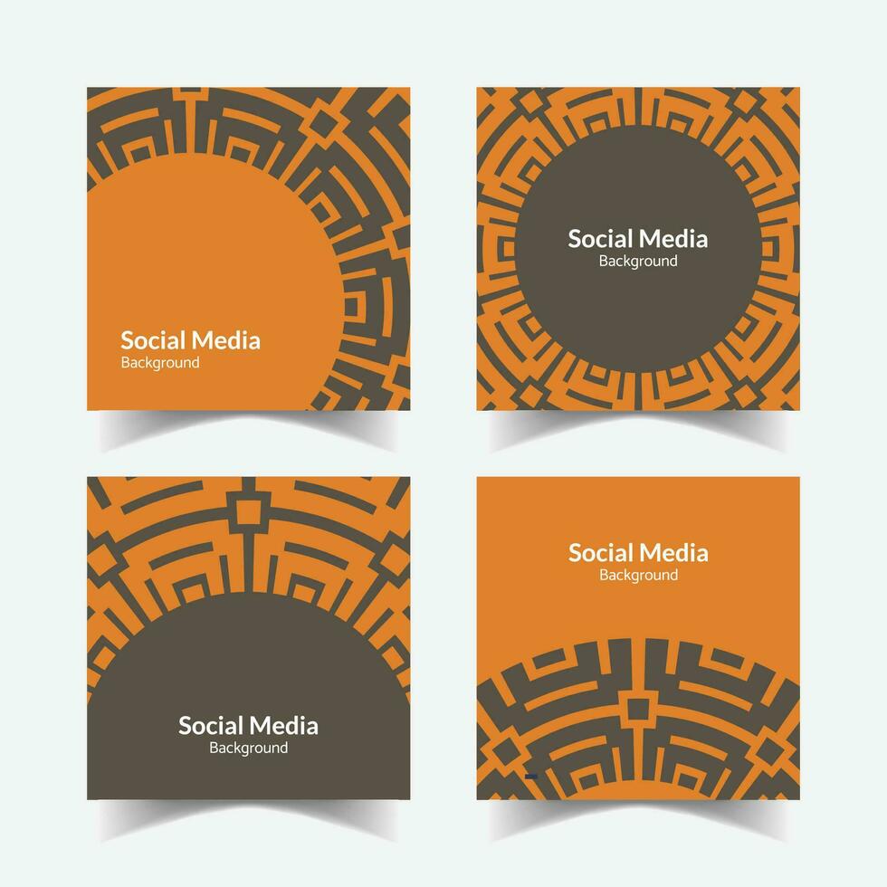 abstract ornamental pattern square background social media template vector