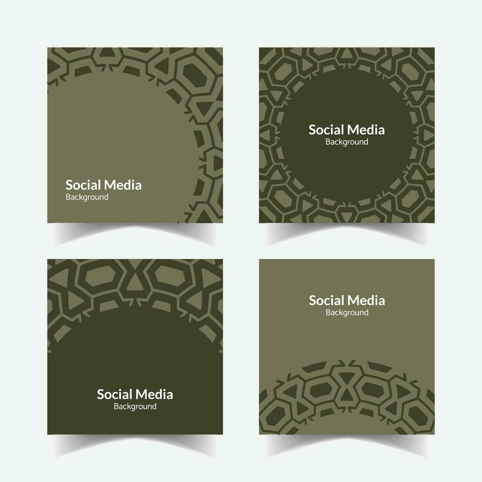 abstract ornamental pattern square background social media template vector