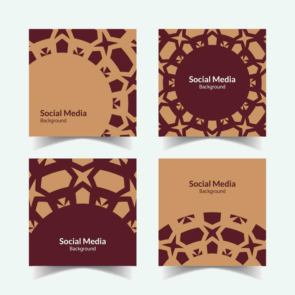 abstract ornamental pattern square background social media template vector