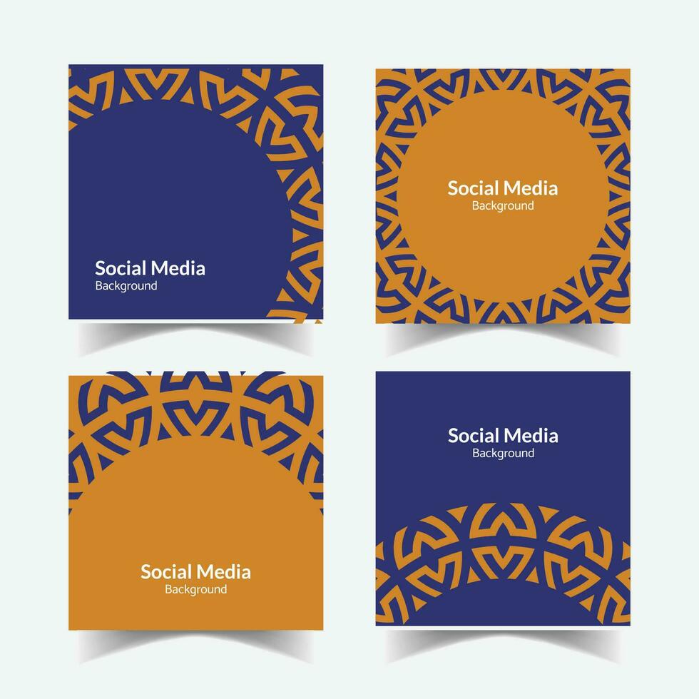 abstract ornamental pattern square background social media template vector