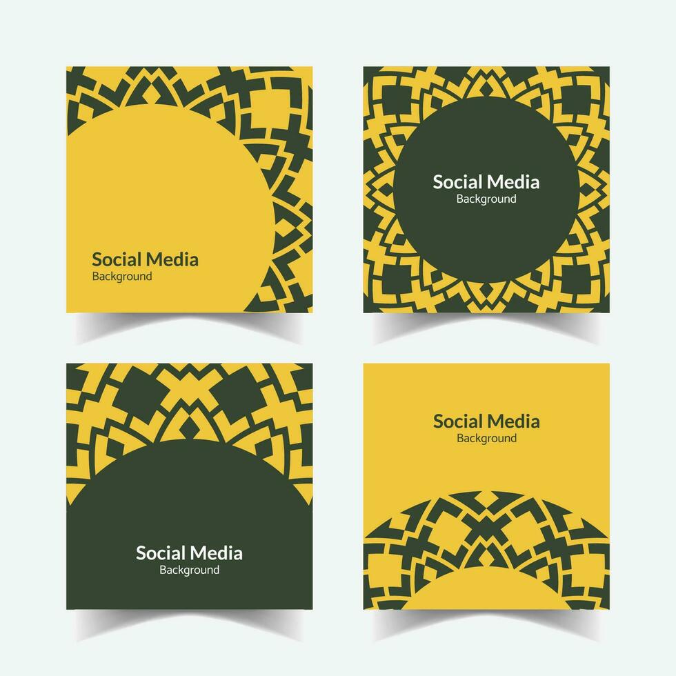 abstract ornamental pattern square background social media template vector