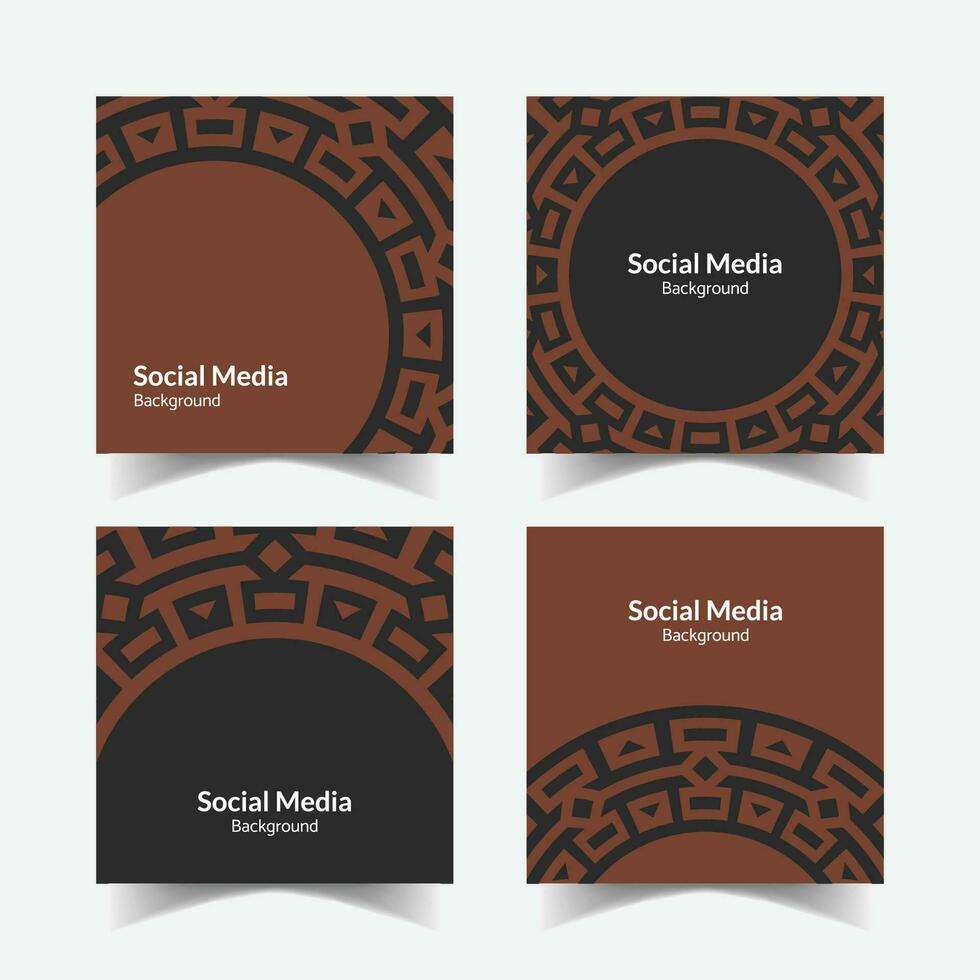 abstract ornamental pattern square background social media template vector