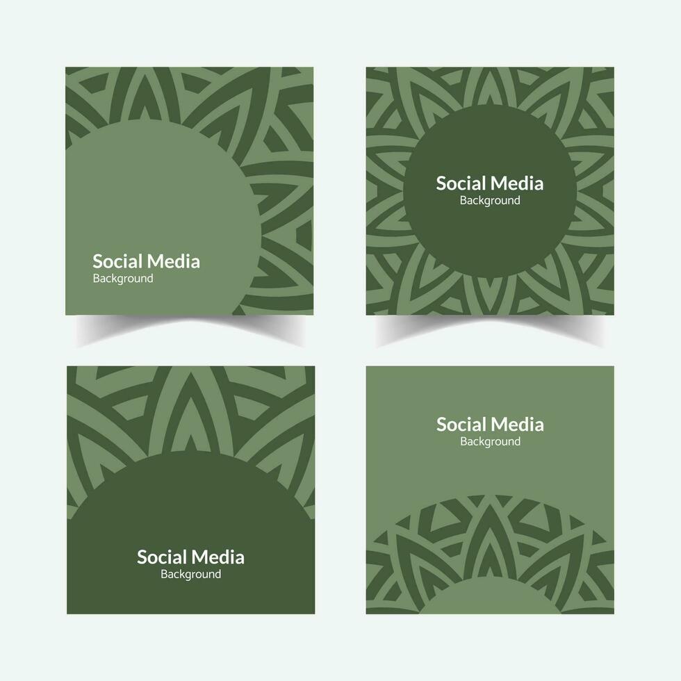 abstract ornamental pattern square background social media template vector